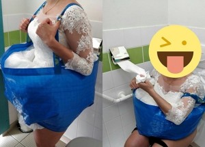 Nevěsta přišla na geniální vychytávku: Použila k ní modrou tašku z IKEA