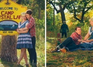 Snoubenci nafotili děsivé zásnubní fotky: Inspirovali se kultovním hororem Pátek třináctého