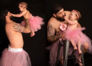 Single táta Casey Fields se fotil se svou roční dcerkou: Oba dva si oblékli tutu sukénky