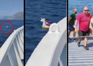 Nafukovací jednorožec odnesl 5letou holčičku z řeckého pobřeží na širé moře. Zachránil ji kapitán trajektu