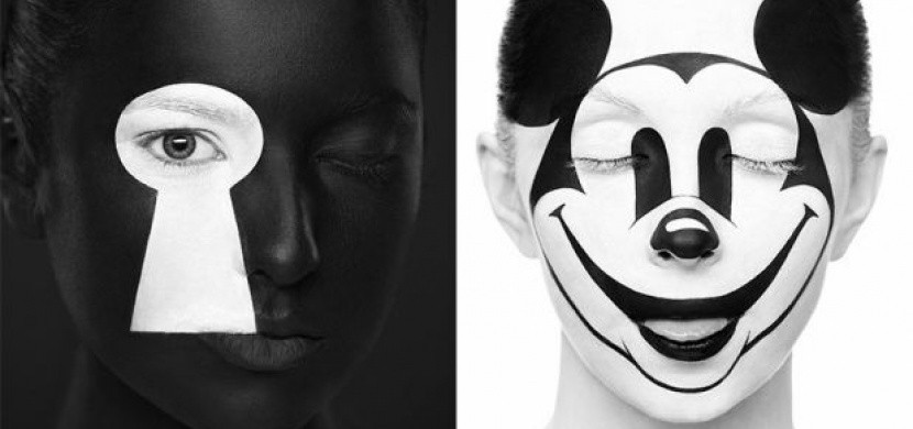 Tvářička jako obrázek - make-up mění obličeje ve 2D malby
