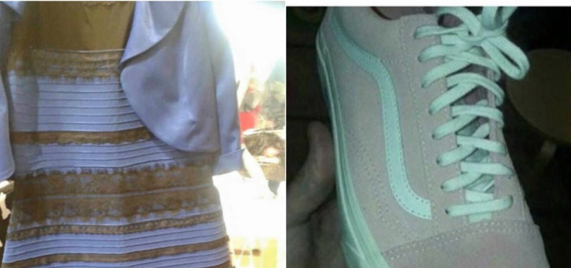 O barvě těchto šatů a tenisek se hádají miliony lidí: Proč vidíme odlišné barvy?