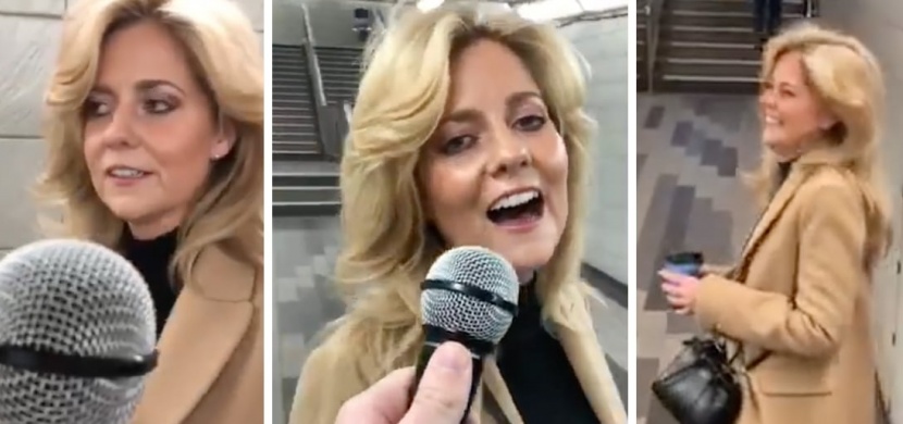 Komik Kevin Freshwater vyzval v metru neznámou ženu, aby zazpívala Shallow od Lady Gaga: Její nádherný zpěv se stal internetovou senzací