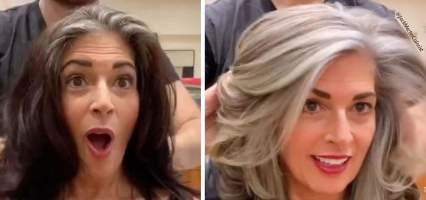 Americký kadeřník dokazuje, že šedivé vlasy mají šmrnc. Mění ženy k nepoznání a vyzdvihuje jejich přirozenost